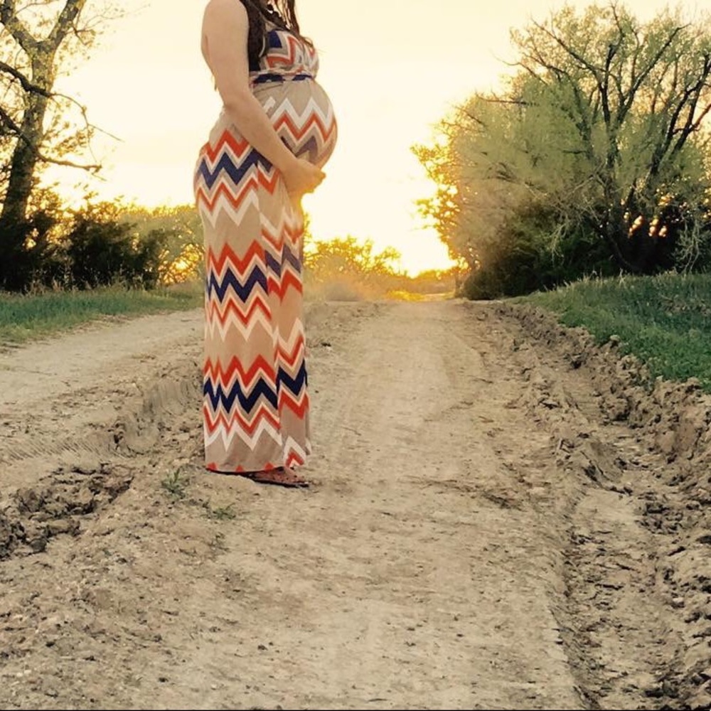 Maternity Chevron maxi dress